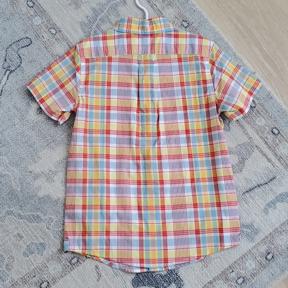 NWOT Janie and Jack Boys Plaid Short Sleeve Button Down Shirt Sz7